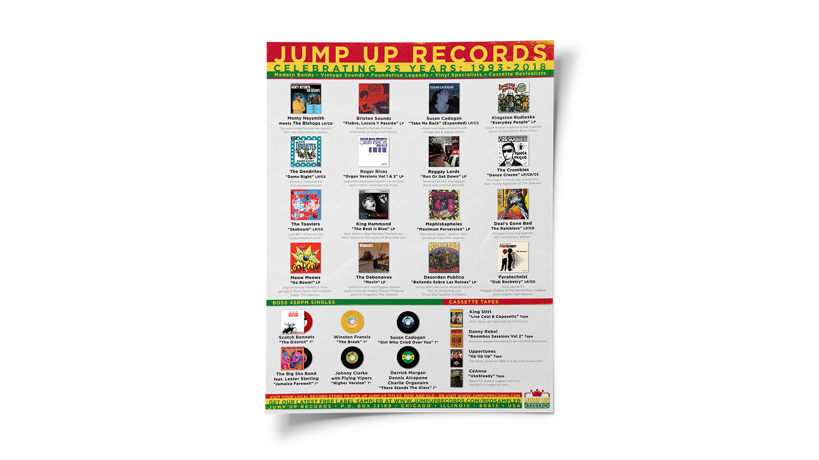 Jump Up Records 2018 Catalog Flyer