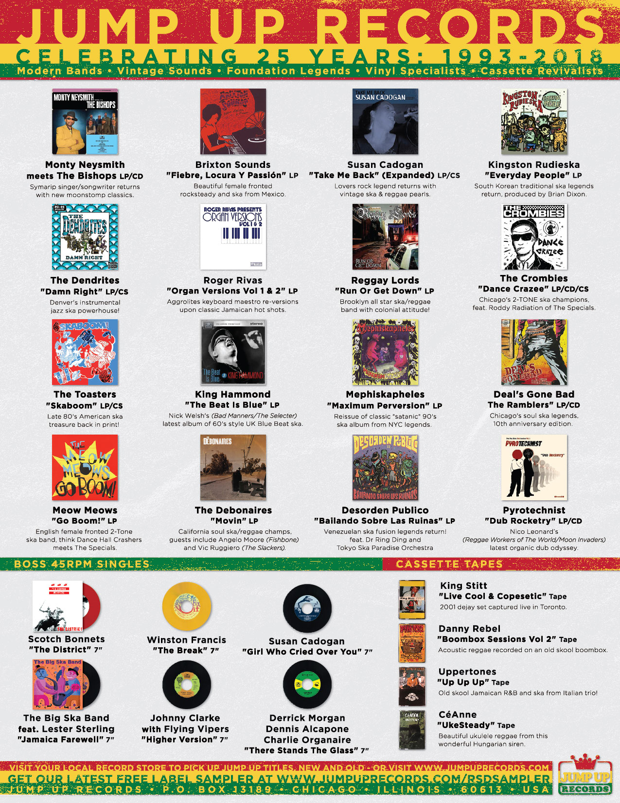 Jump Up Records 2018 Catalog Flyer - Side 1