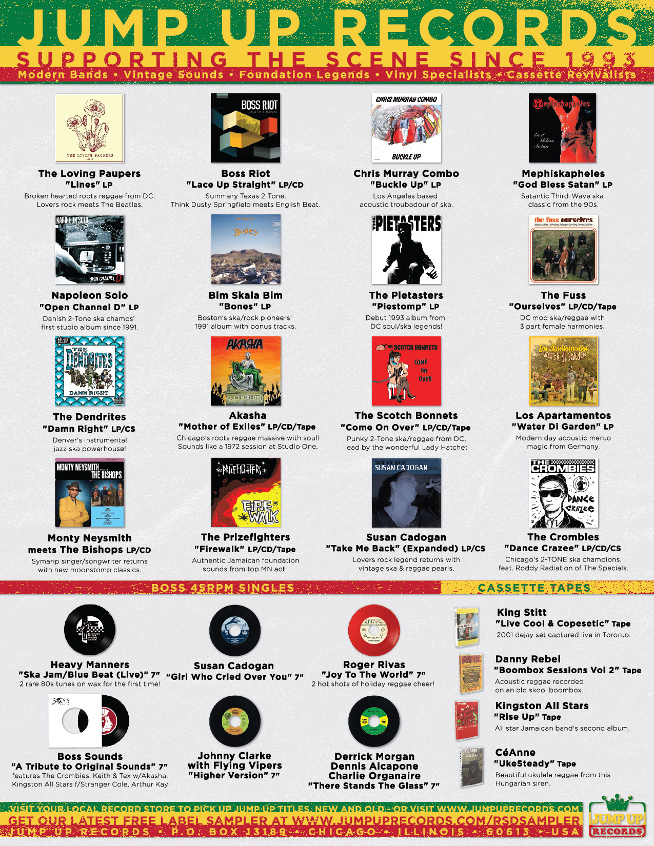 Jump Up Records 2019 Catalog Flyer - Side 1