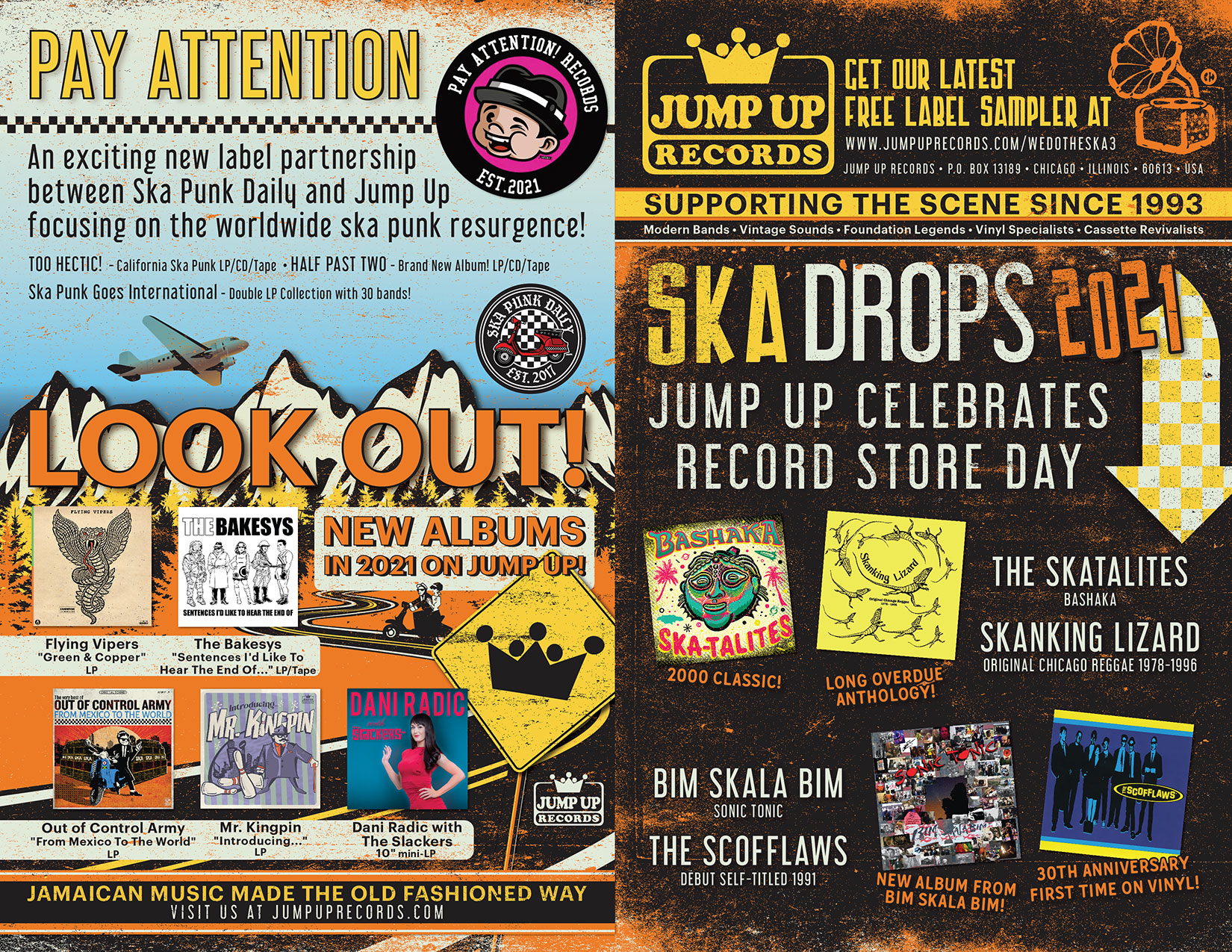 Jump Up Records 2021 Catalog Flyer - Side 1