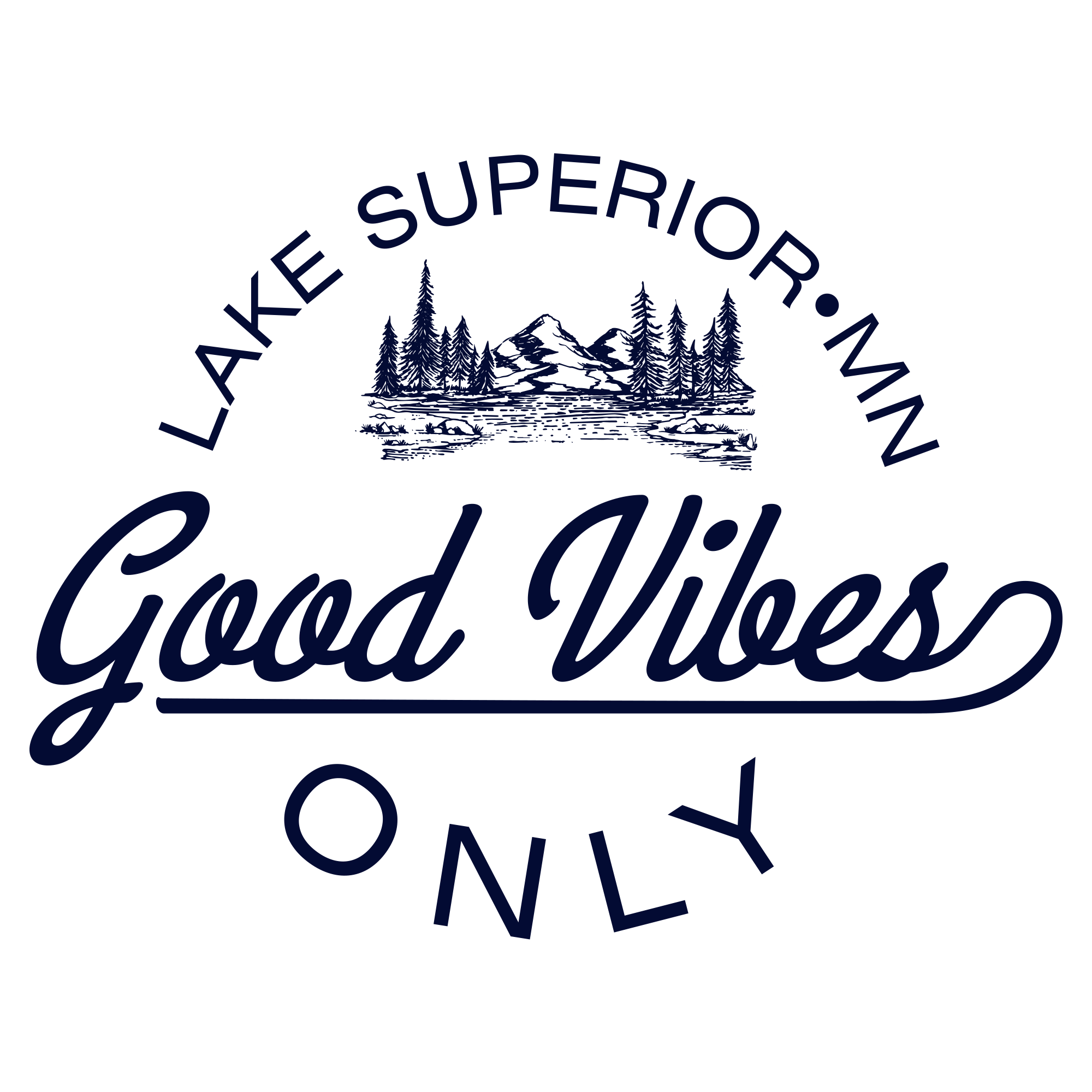 Good Vibes Lake & Pines Screen Print Print