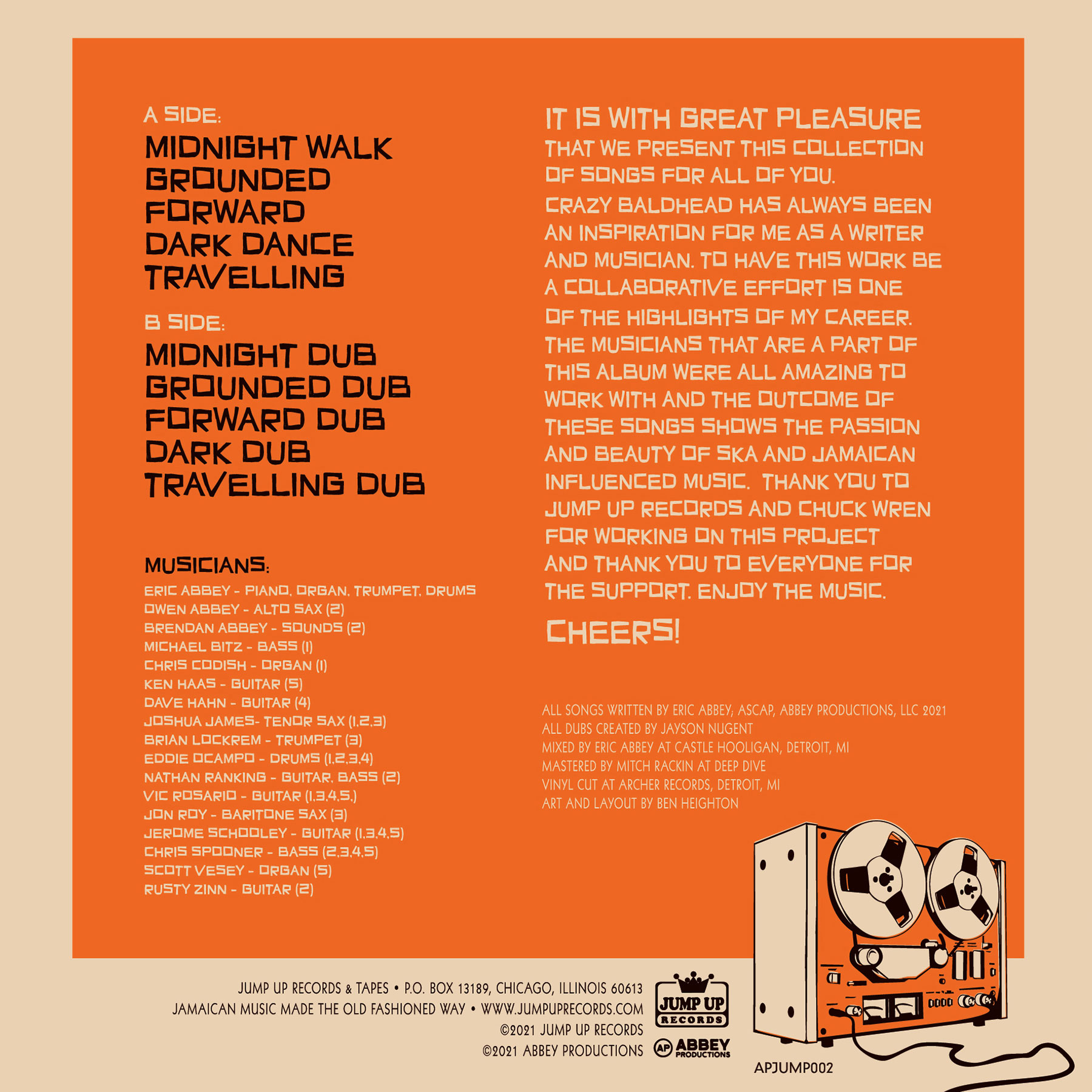 Detroit Riddim Crew meets Crazy Baldhead in Intru-Mental - LP Back Cover