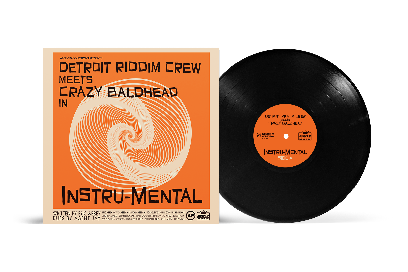 Detroit Riddim Crew meets Crazy Baldhead in Intru-Mental - LP Mockup