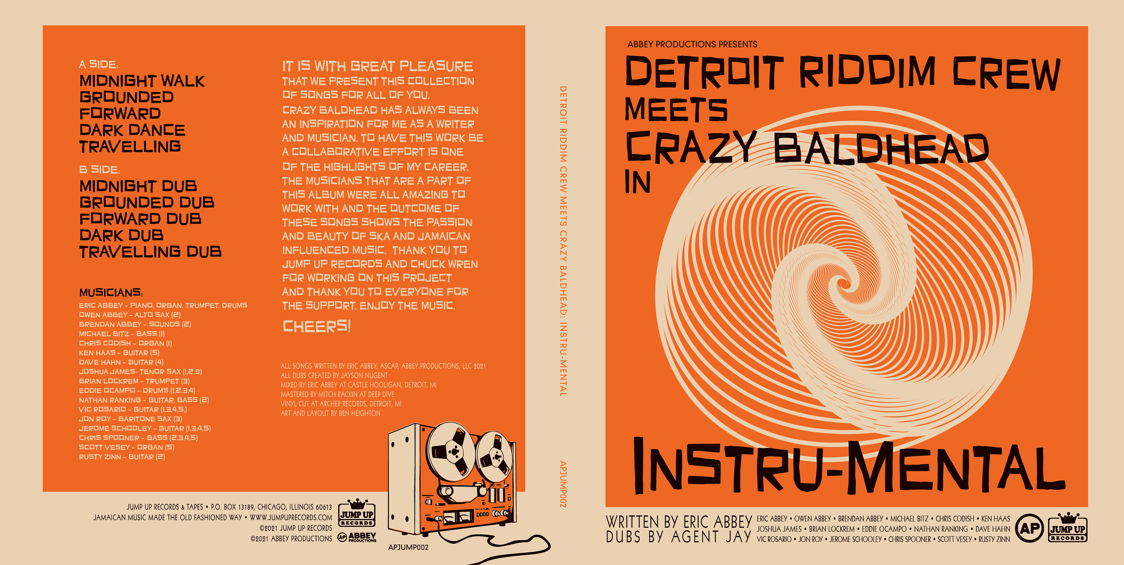 Detroit Riddim Crew meets Crazy Baldhead in Intru-Mental - LP Sleeve Layout