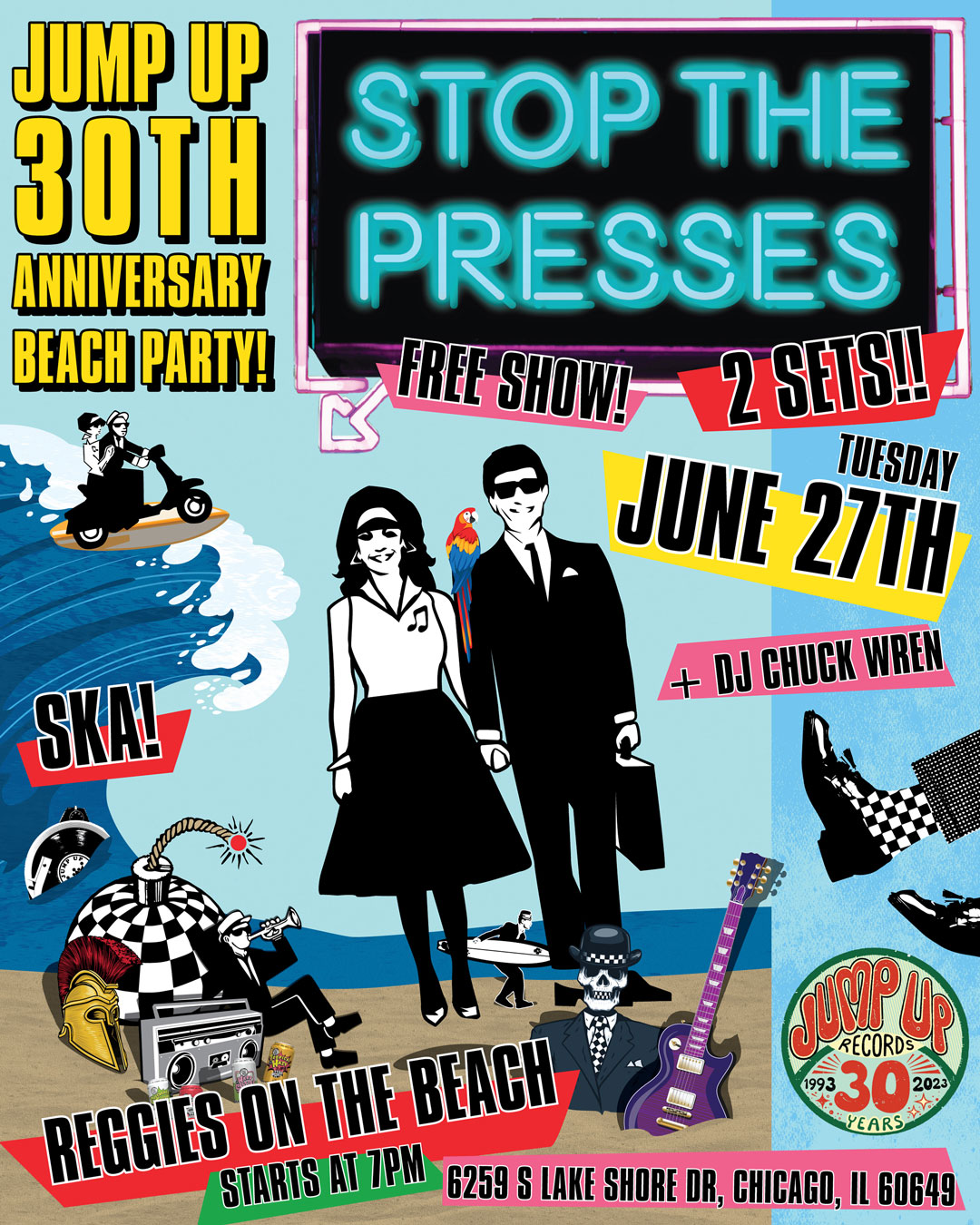 Jump Up 30th Anniversary Beach Party 2023 Flyer