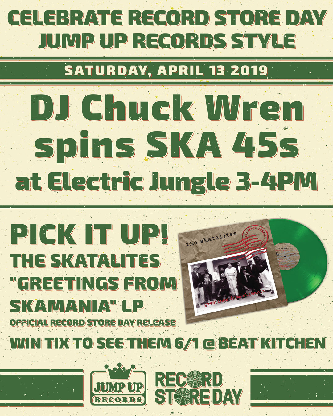 Jump Up Records Record Store Day at Electric Jungle 2019 Flyer