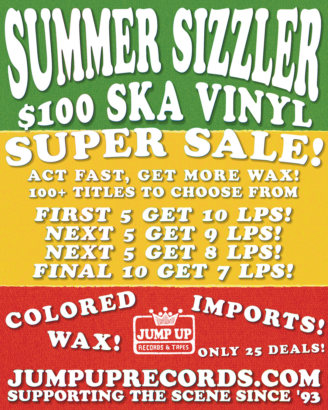 Summer Sizzler $100 Ska Vinyl Super Sale 2024 Sale Graphic